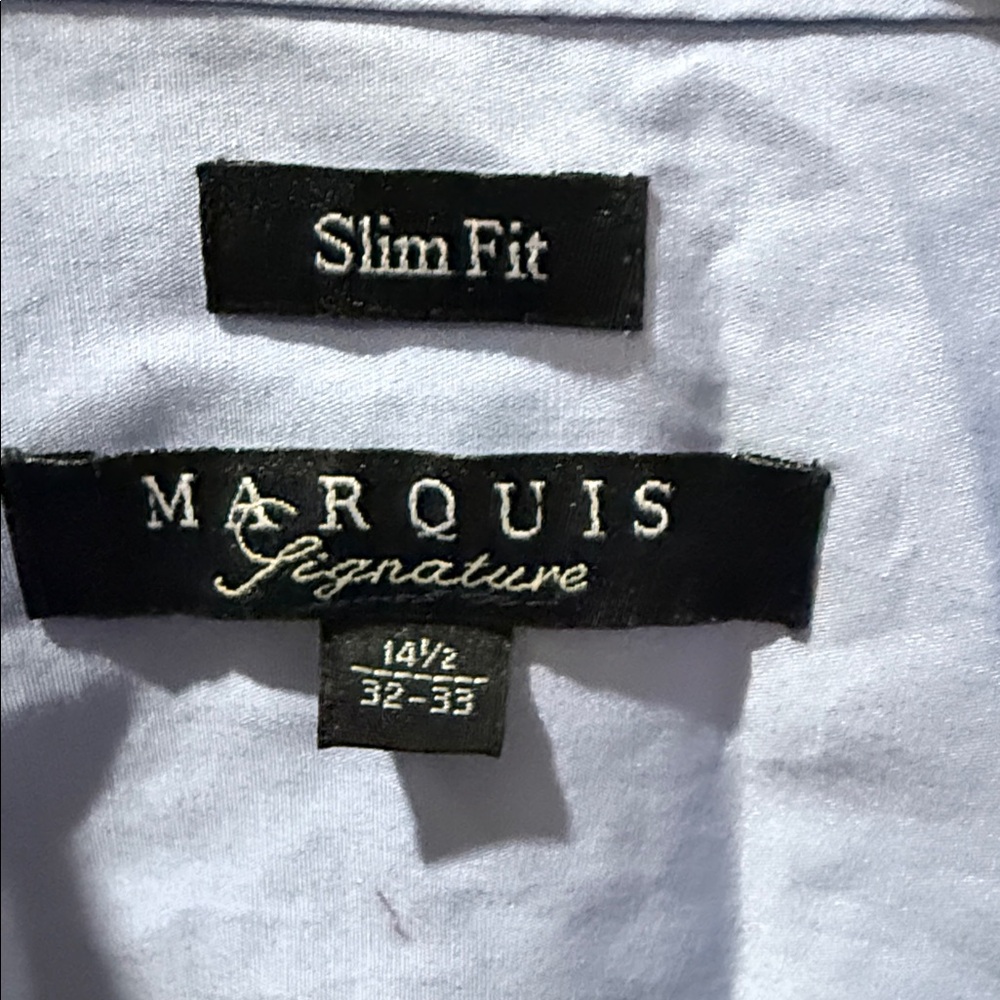 Marquis Classic Light Blue Men's Dress Shirt - Picture 3 of 3